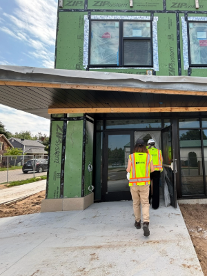 Construction on the Lofts at Lumber Square